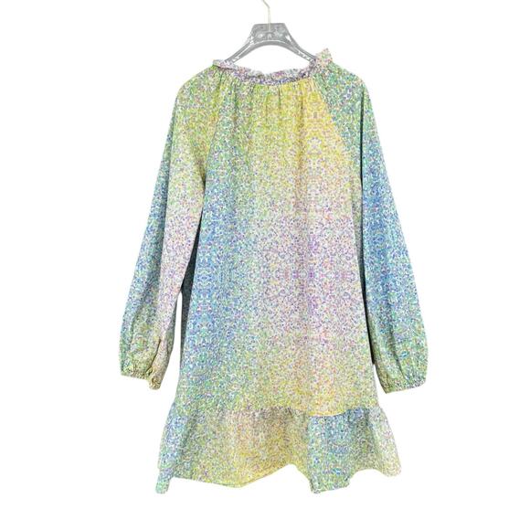 Cynthia Rowley Confetti Dot Print 100% Poplin Cotton Long Sleeve Shift Dress - Picture 13 of 16